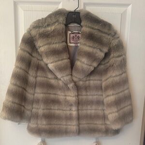 Juicy Couture Plush Teddy Jacket in Taupe